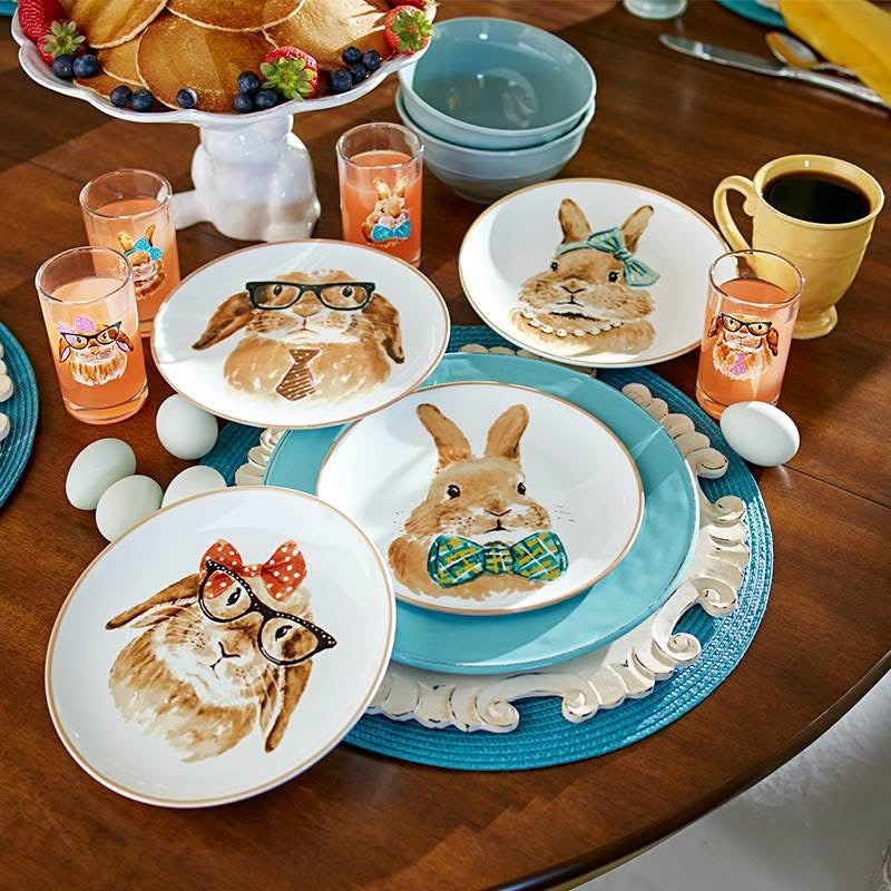 Pier 1 Easter Bunny Salad Plates, Set of 4