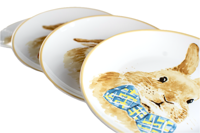 Pier 1 Easter Bunny Salad Plates, Set of 4