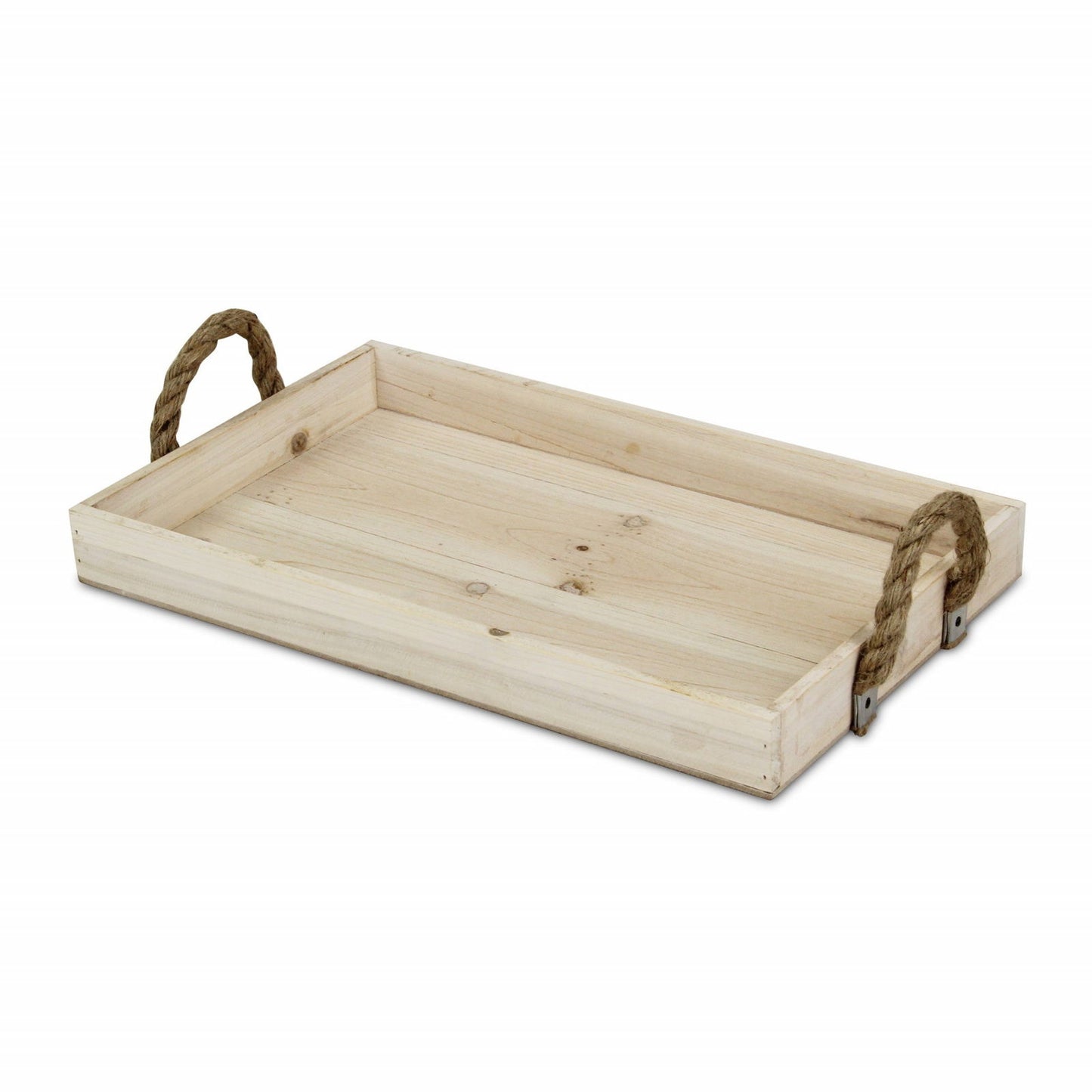 Rustic Natural Wooden Tray with Elegant Rope Handles - Rivour Home
