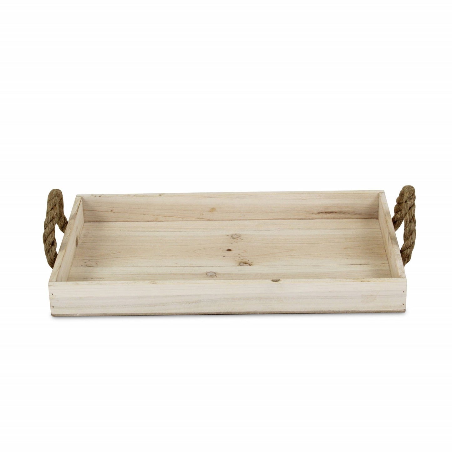 Rustic Natural Wooden Tray with Elegant Rope Handles - Rivour Home