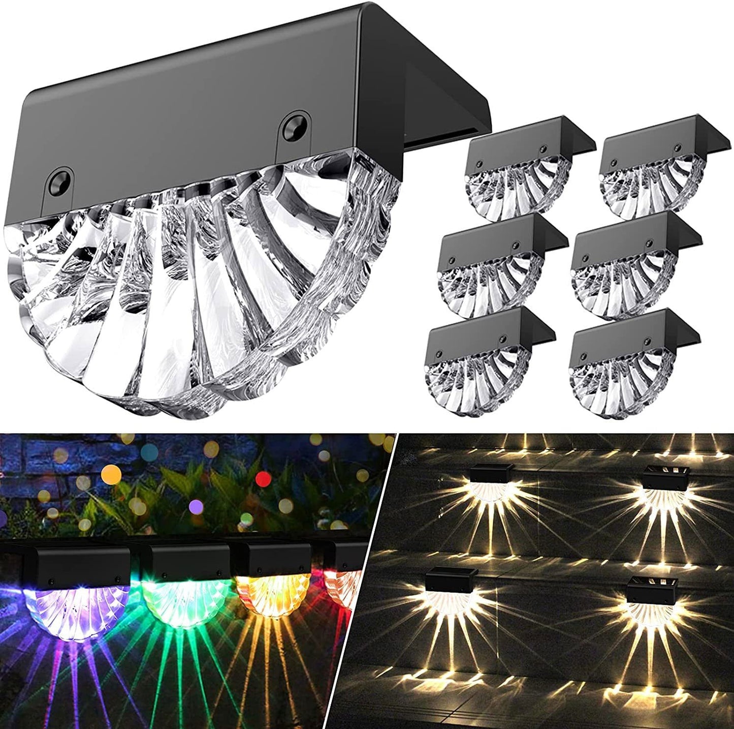 Vibrant Outdoor Solar Deck Lights with Dual Lighting Modes - Set of 6 - Rivour Home