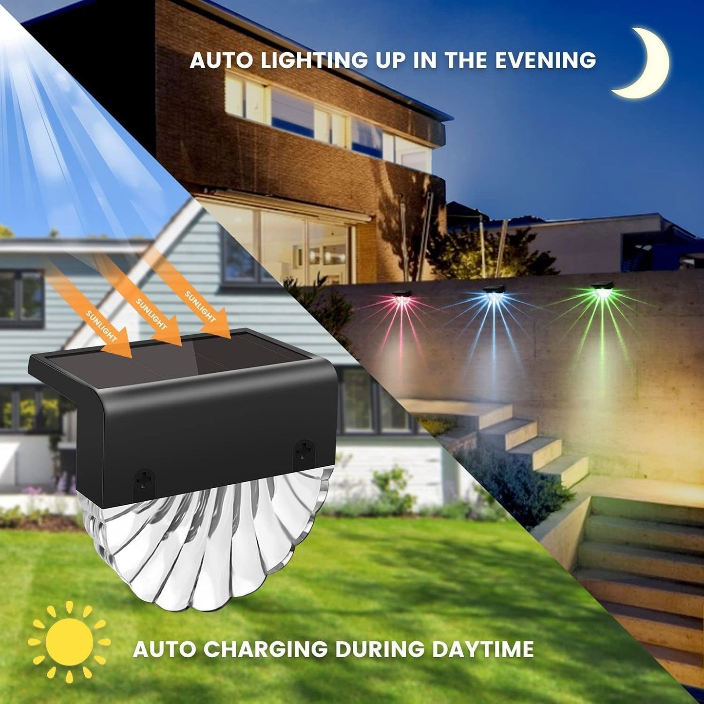 Vibrant Outdoor Solar Deck Lights with Dual Lighting Modes - Set of 6 - Rivour Home