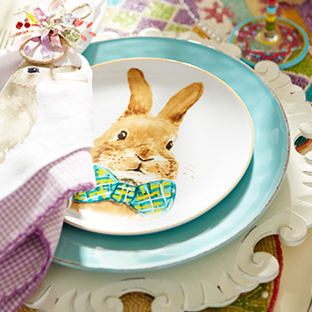 Pier 1 Easter Bunny Salad Plates, Set of 4