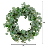 30” Artificial Eucalyptus Wreath - Rivour Home