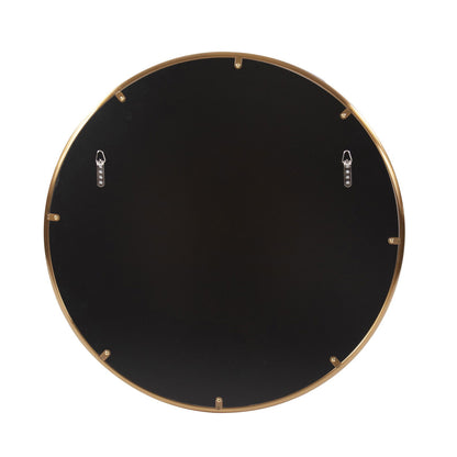 32" Antiqued Brushed Brass Round Wall Mirror - Rivour Home