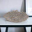 15" Silver Aluminum Coral Decorative Bowl