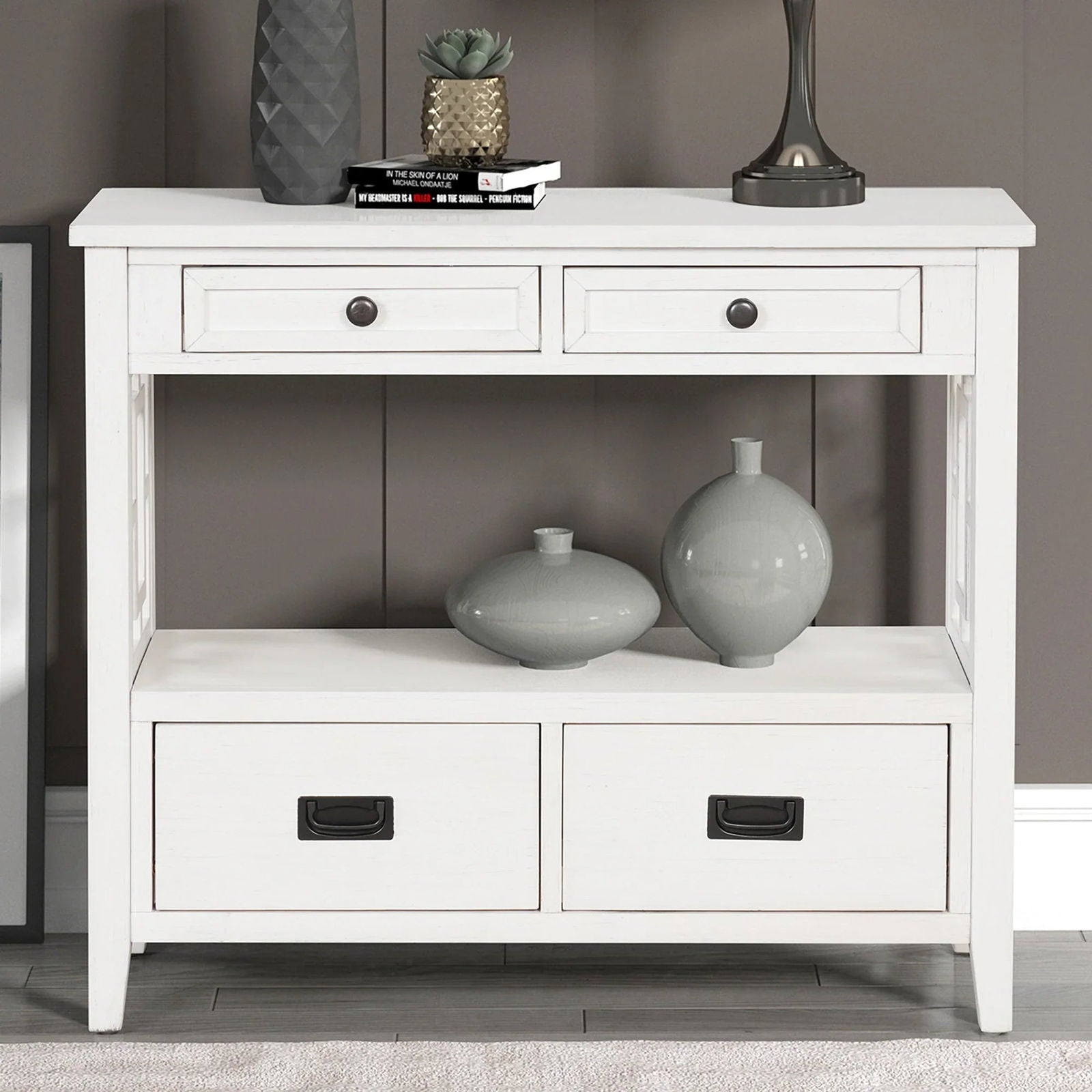 36'' Farmhouse Pine Wood Console Table - Rivour Home