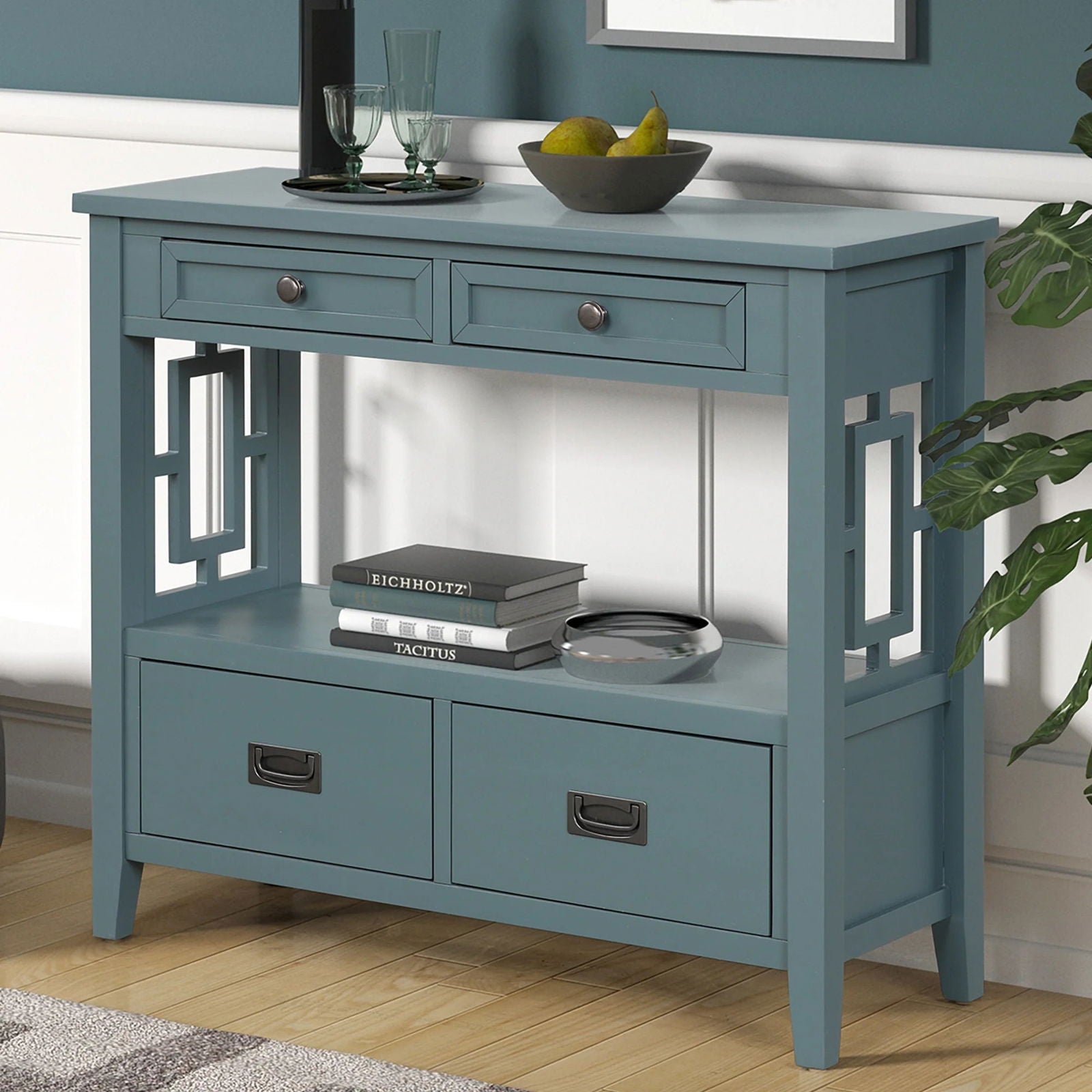 36'' Pine Wood Console Table - Rivour Home