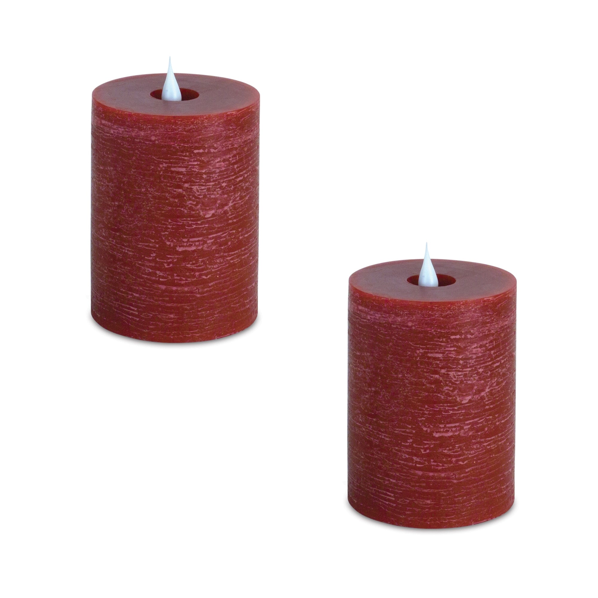 Set of Two Red Flameless Designer Candle