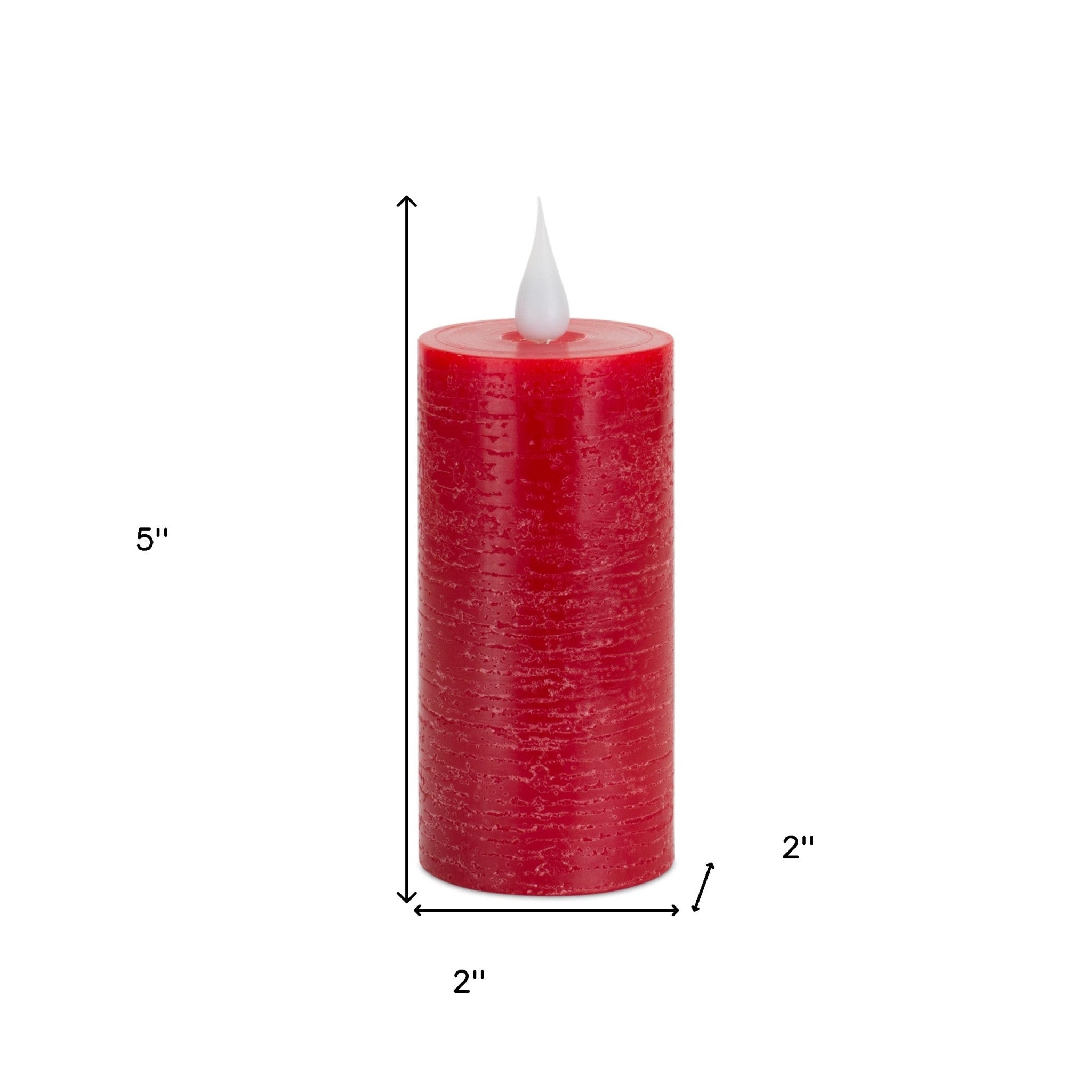 5" Red Flameless Pillar Candle