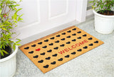 17" X 29" Natural and Black Coir Heart Welcome Door Mat