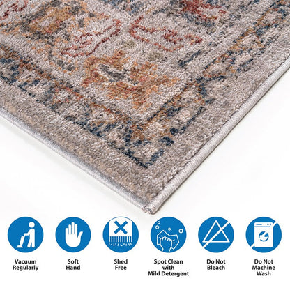 Jasmine Vintage Medallion Woven Area Rug