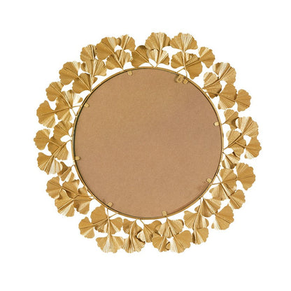 Eden Gold Gingko Leaf Round Wall Mirror 30.5"