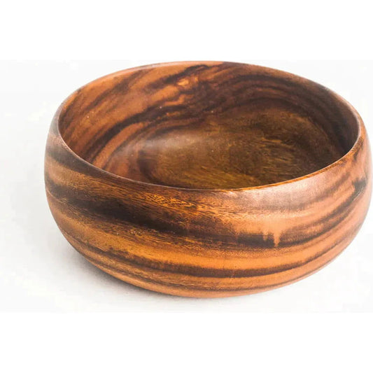 Acacia Wood Calabash Serving Bowl 10" - Rivour Home