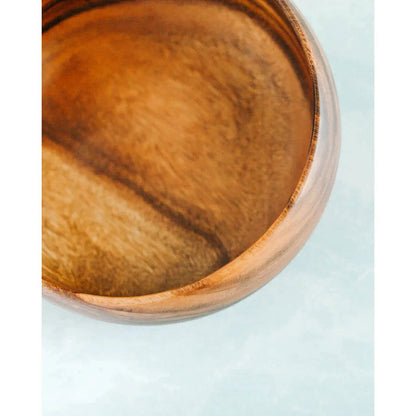Acacia Wood Calabash Serving Bowl 10" - Rivour Home