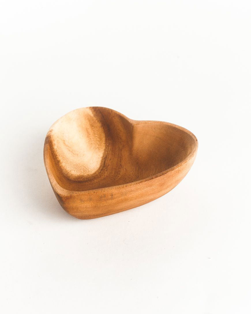 Acacia Wood Heart Bowl - 6" - Rivour Home