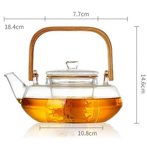 Bamboo & Glass Tea Kettle - Rivour Home