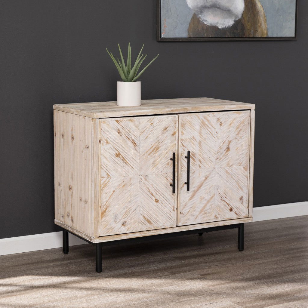 Chic Rustic Farmhouse Reclaimed Wood Accent Storage Cabinet - Rivour Home