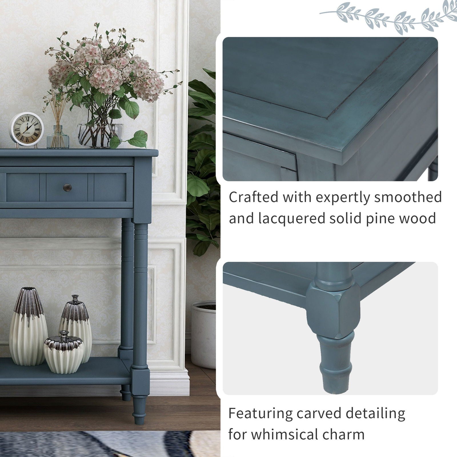 Cozy Console Table - Navy - Rivour Home