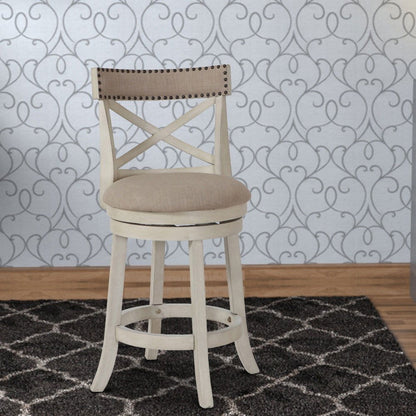 Curved X Shaped Back Swivel Counter Stool - Rivour Home