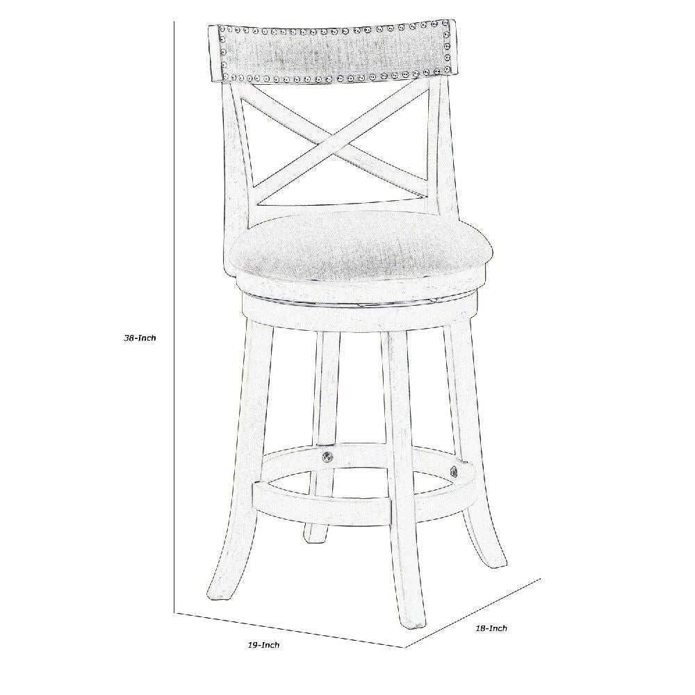 Curved X Shaped Back Swivel Counter Stool - Rivour Home