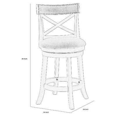 Curved X Shaped Back Swivel Counter Stool - Rivour Home