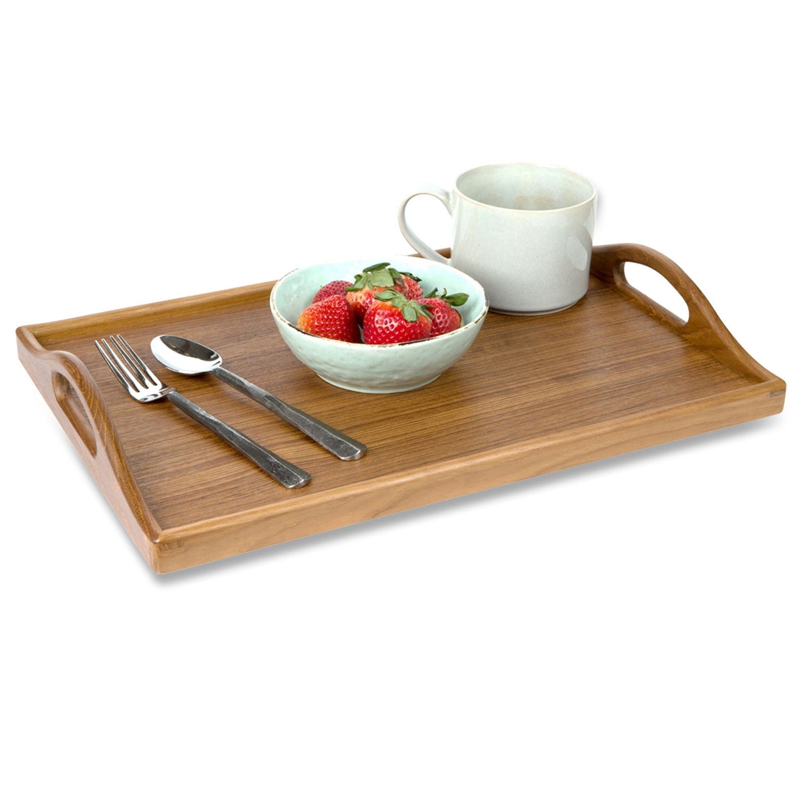 Designer Solid Teak 19" Serving Tray - Rivour Home