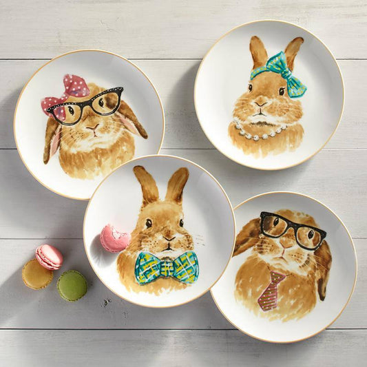Pier 1 Easter Bunny Salad Plates, Set of 4