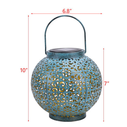 Elegant Outdoor Solar-Powered Retro Iron Lantern - Rivour Home