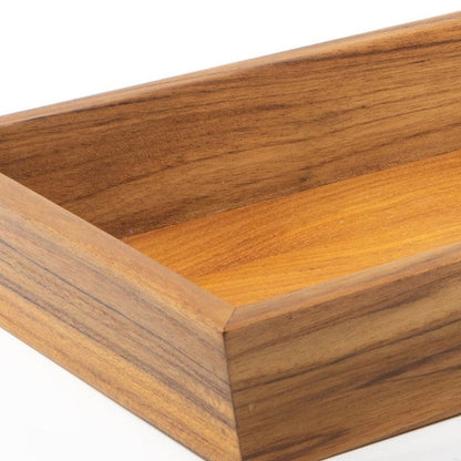 Elegant Solid Teak Wood Vanity Organizer Tray - Rivour Home