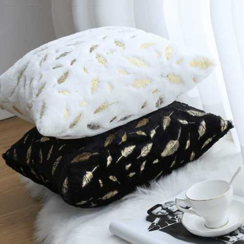 Gold Accent Plush Pillows - Rivour Home