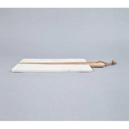 Hand Cut Marble & Acacia Wood Cheese Board - Rivour Home