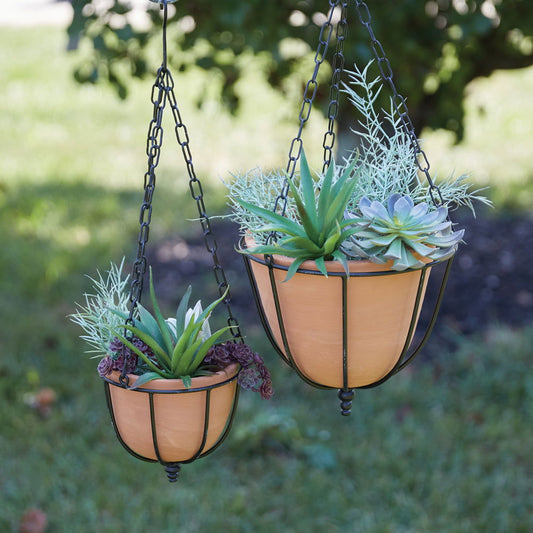 Large Hanging Terra Cotta Planter - Rivour Home