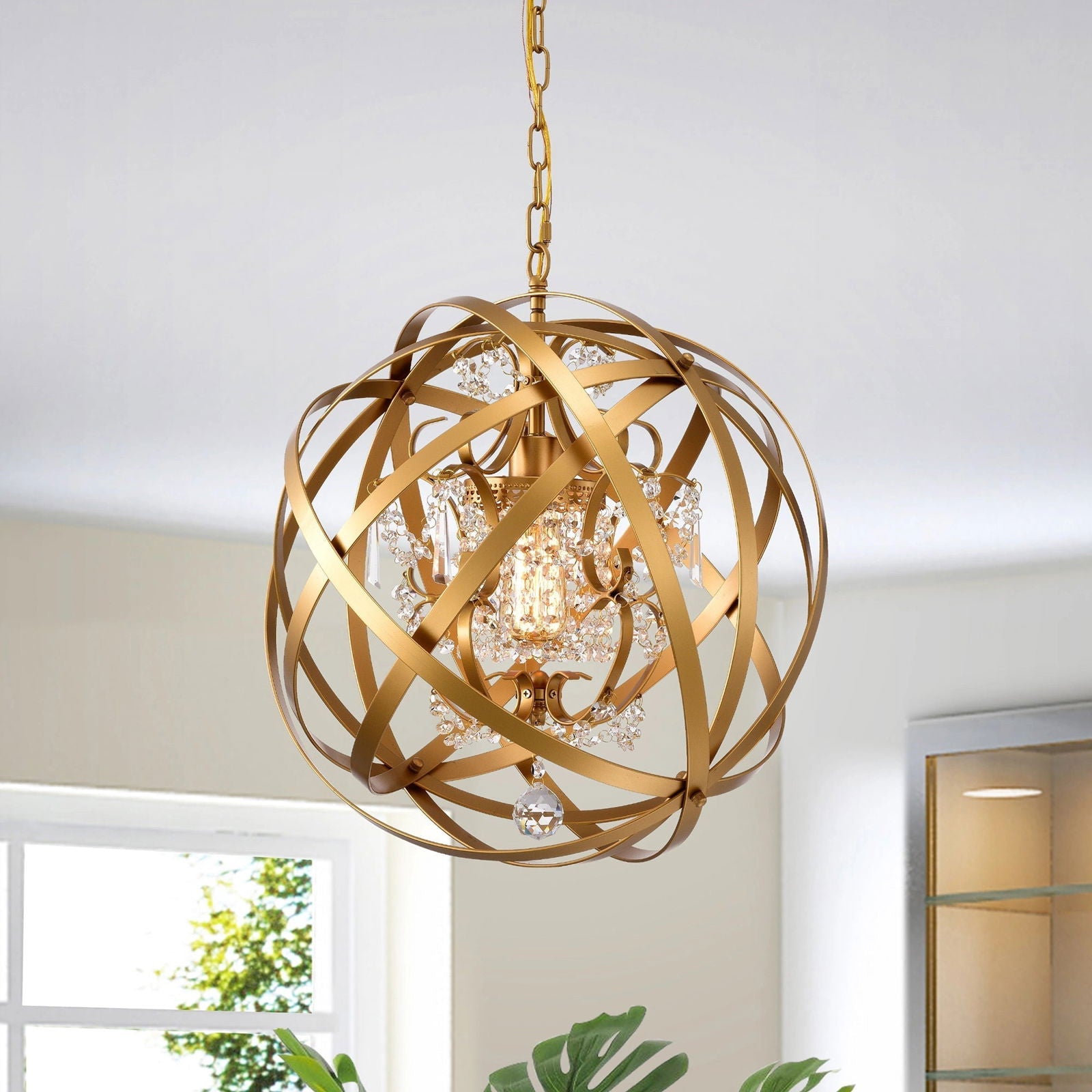 Matte Gold Orb Chandelier with Empire-Inspired Design - Rivour Home