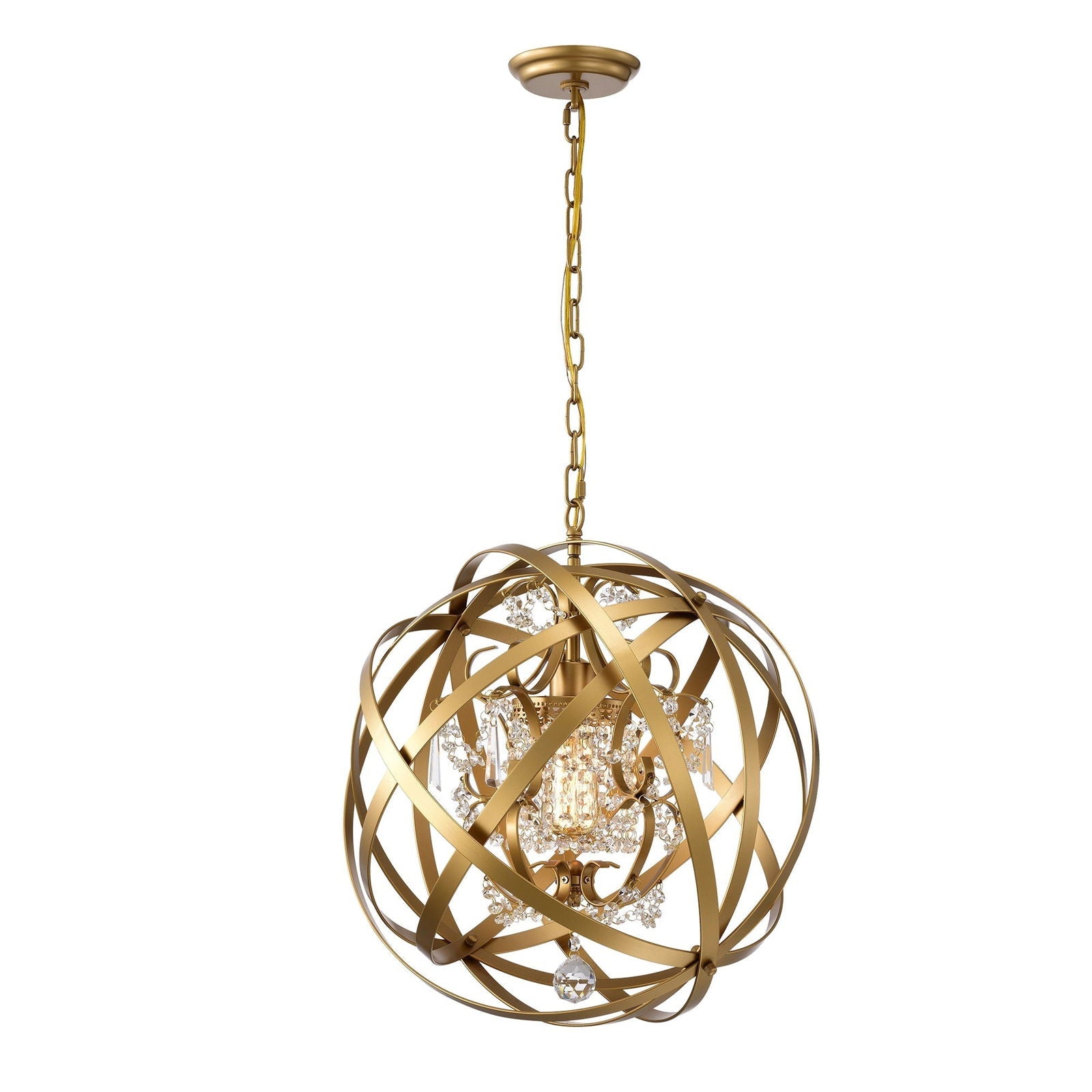 Matte Gold Orb Chandelier with Empire-Inspired Design - Rivour Home