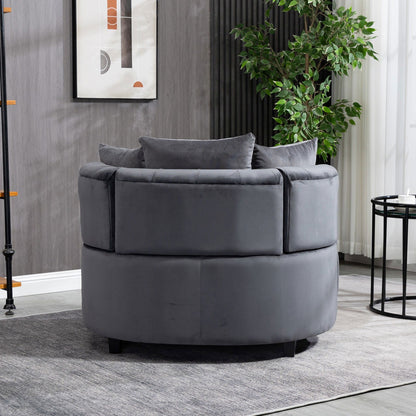 Matthias Plush Velvet Barrel Chair with Solid Wood Legs - Available in 3 Colors - Rivour Home