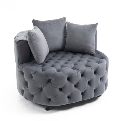 Matthias Plush Velvet Barrel Chair with Solid Wood Legs - Available in 3 Colors - Rivour Home