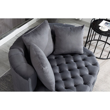 Matthias Plush Velvet Barrel Chair with Solid Wood Legs - Available in 3 Colors - Rivour Home