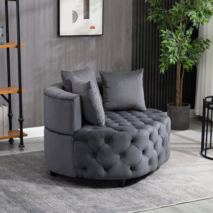 Matthias Plush Velvet Barrel Chair with Solid Wood Legs - Available in 3 Colors - Rivour Home