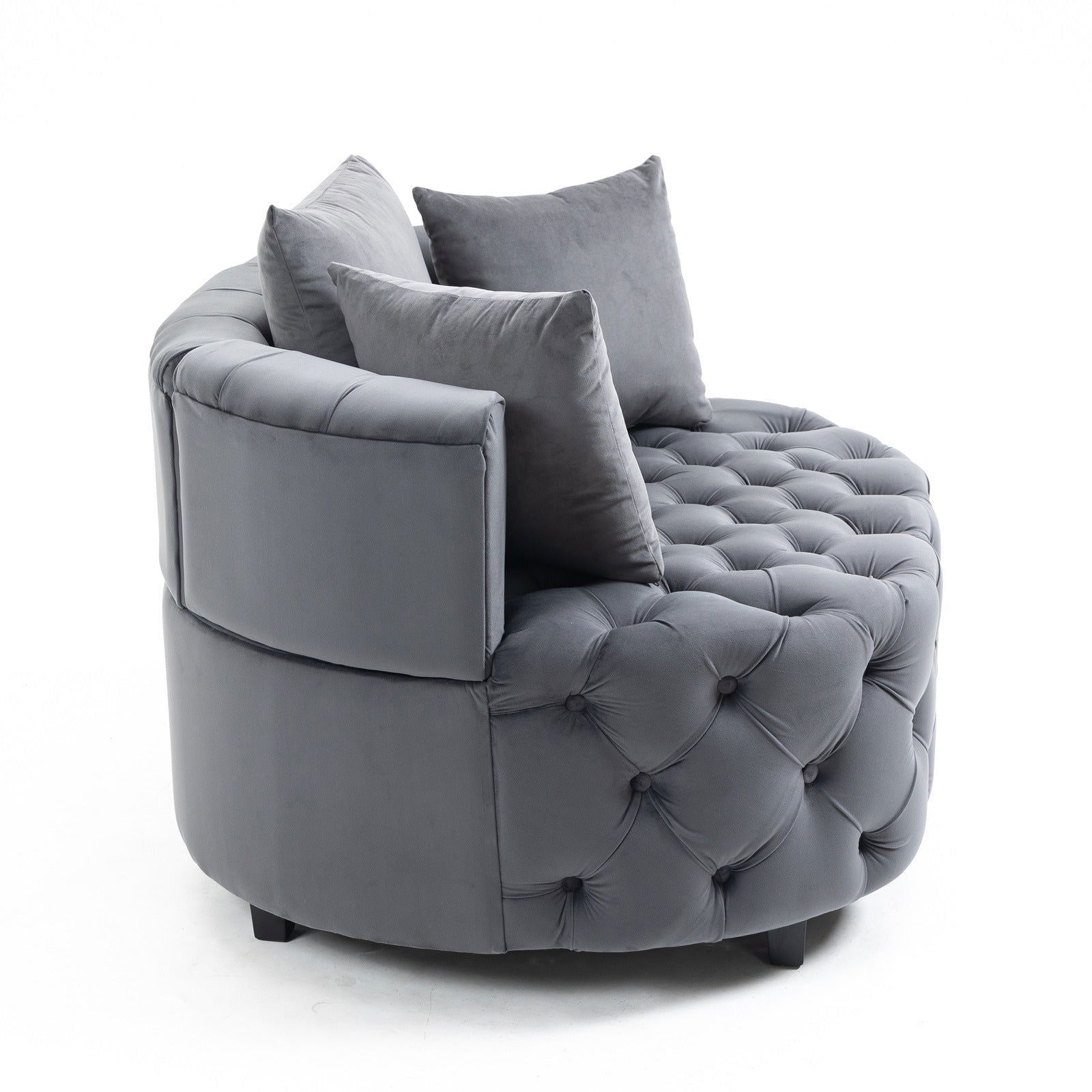 Matthias Plush Velvet Barrel Chair with Solid Wood Legs - Available in 3 Colors - Rivour Home