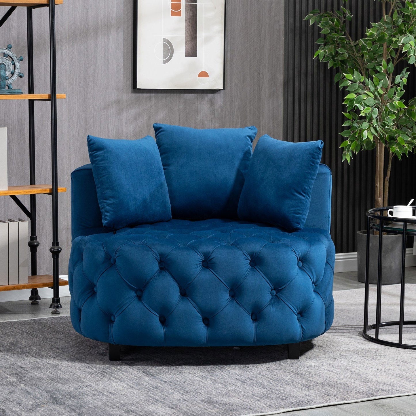 Matthias Plush Velvet Barrel Chair with Solid Wood Legs - Available in 3 Colors - Rivour Home