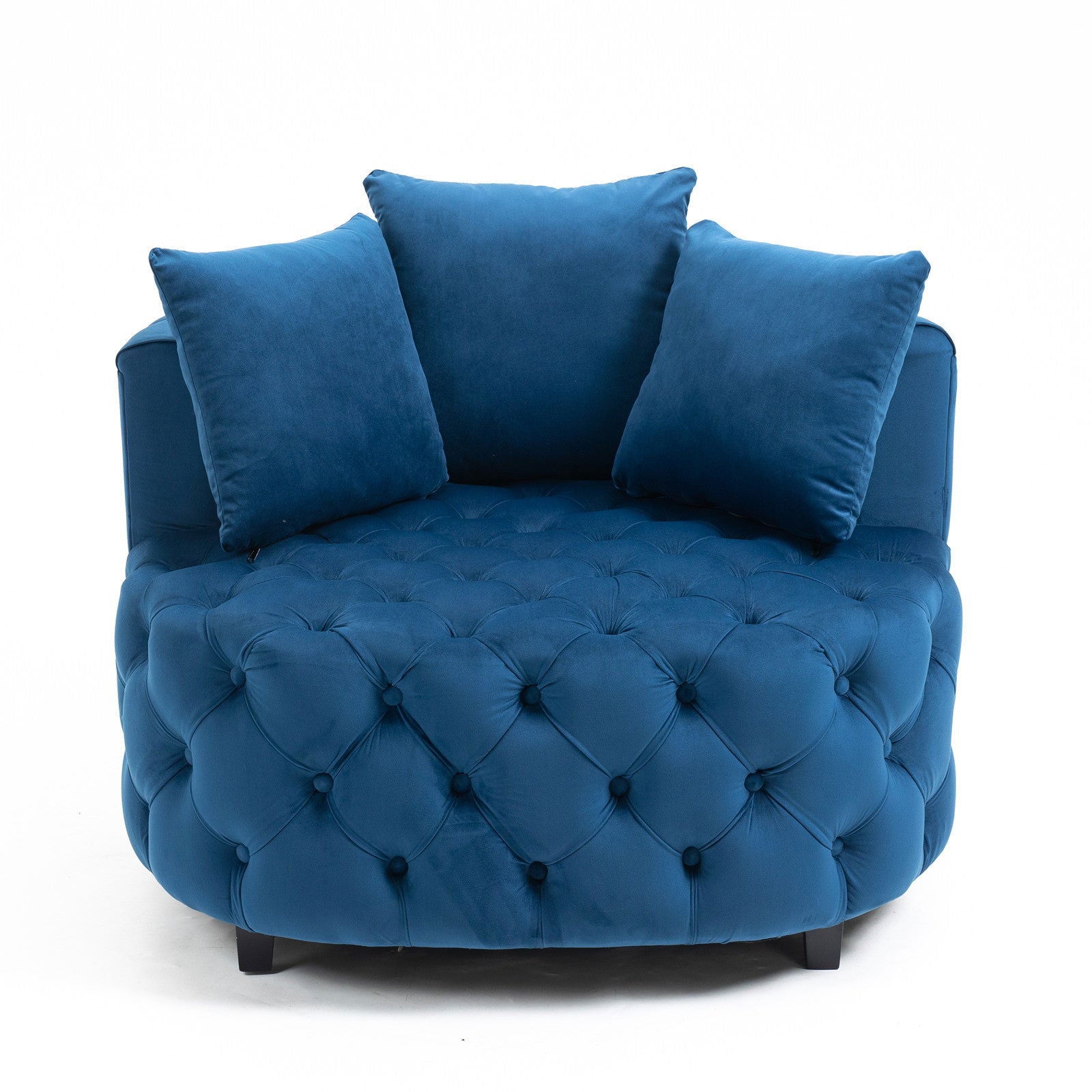 Matthias Plush Velvet Barrel Chair with Solid Wood Legs - Available in 3 Colors - Rivour Home