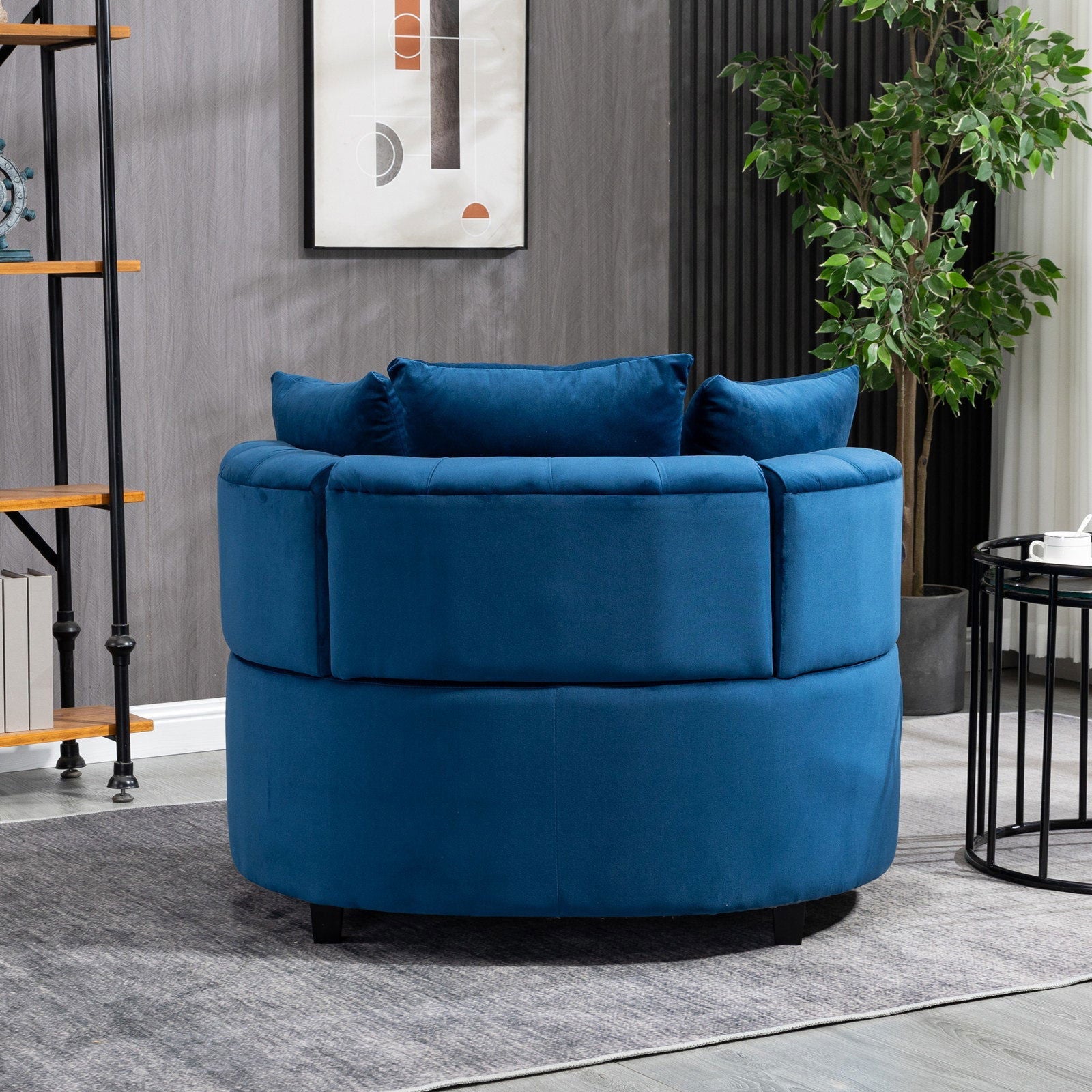 Matthias Plush Velvet Barrel Chair with Solid Wood Legs - Available in 3 Colors - Rivour Home