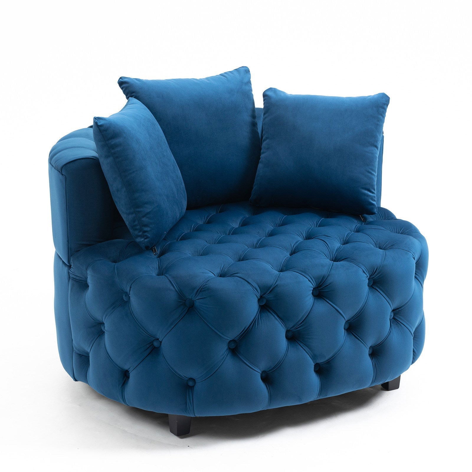Matthias Plush Velvet Barrel Chair with Solid Wood Legs - Available in 3 Colors - Rivour Home