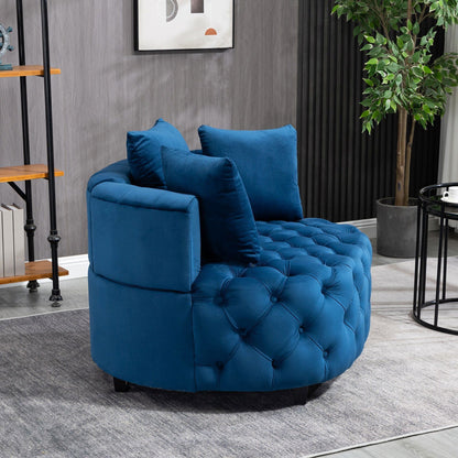 Matthias Plush Velvet Barrel Chair with Solid Wood Legs - Available in 3 Colors - Rivour Home