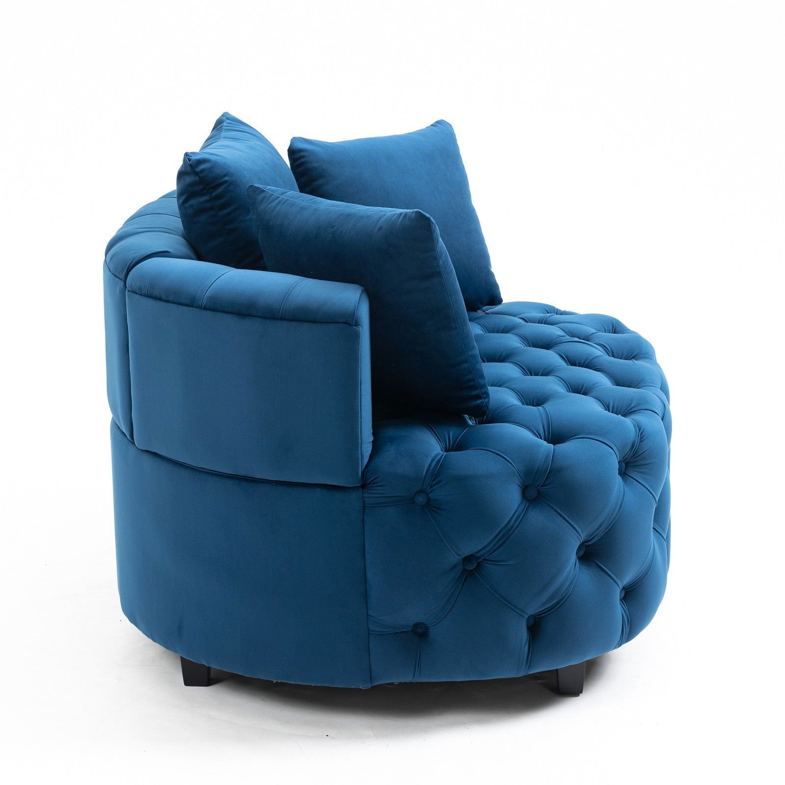 Matthias Plush Velvet Barrel Chair with Solid Wood Legs - Available in 3 Colors - Rivour Home