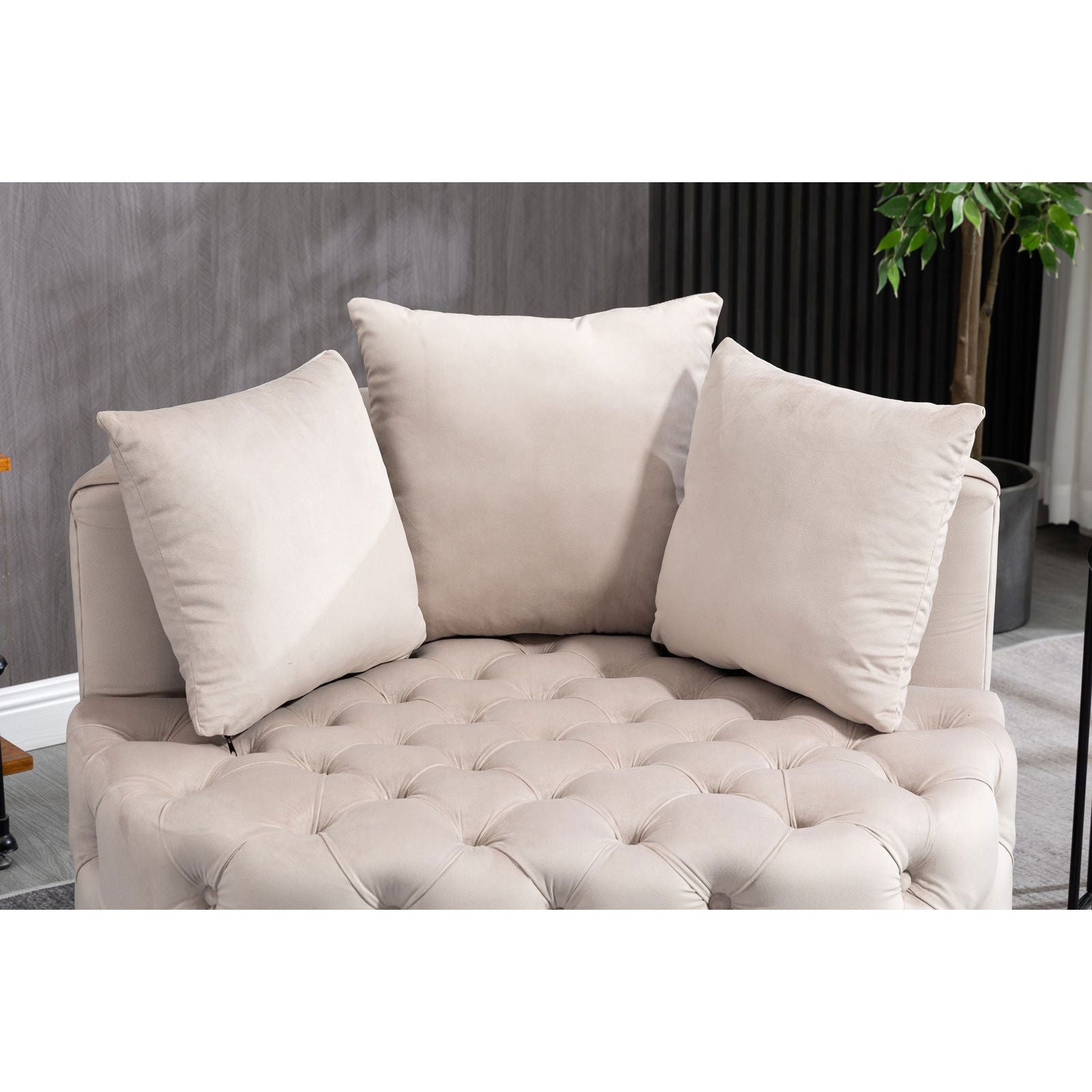 Matthias Plush Velvet Barrel Chair with Solid Wood Legs - Available in 3 Colors - Rivour Home