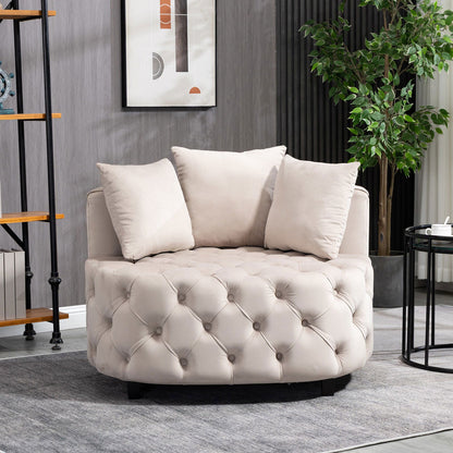 Matthias Plush Velvet Barrel Chair with Solid Wood Legs - Available in 3 Colors - Rivour Home