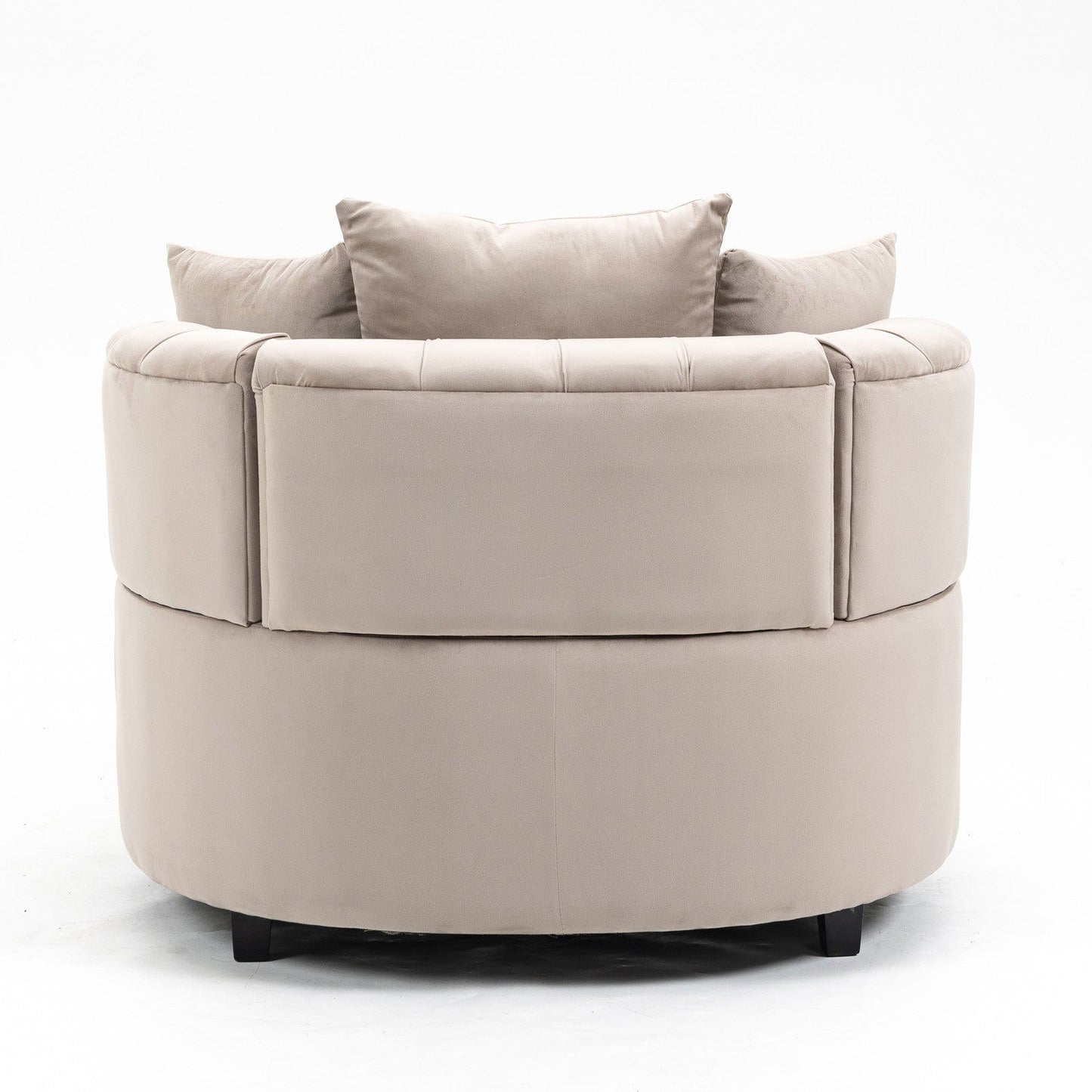 Matthias Plush Velvet Barrel Chair with Solid Wood Legs - Available in 3 Colors - Rivour Home
