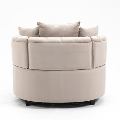 Matthias Plush Velvet Barrel Chair with Solid Wood Legs - Available in 3 Colors - Rivour Home